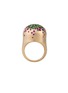 首图 - 点击放大 - NADA GHAZAL - My Muse Cocoon Bougainvillea Gold Tsavorite Pink Sapphire Round Small Ring — Size EU52