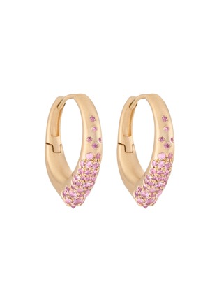 首图 - 点击放大 - NADA GHAZAL - The Arch Self Love 18K Gold Sapphire Big Hoop Earrings