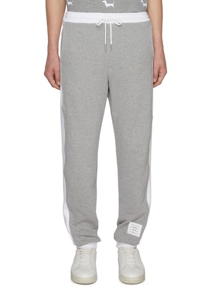 首图 - 点击放大 - THOM BROWNE - Four Bar Colour Block Cotton Sweatpants