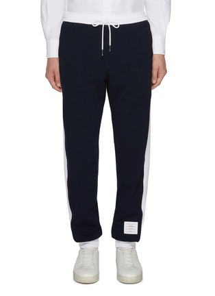 首图 - 点击放大 - THOM BROWNE - Four Bar Colour Block Cotton Sweatpants