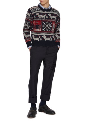 模特儿示范图 - 点击放大 - THOM BROWNE - Donegal Holiday Hector Wool Mohair Sweater