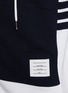  - THOM BROWNE - Four Bar Colour Block Zip Up Cotton Hoodie