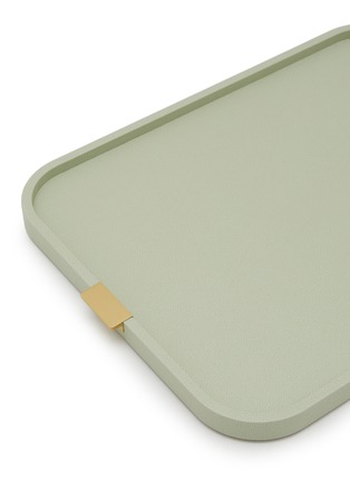 细节 –点击放大 - GIOBAGNARA - Puccini Leather Covered Rectangular Tray — Celadon