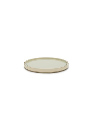 首图 –点击放大 - GIOBAGNARA - Gourmet Leather Covered Round Serving Tray — Ivory