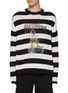 首图 - 点击放大 - WE11DONE - Trippy Punk Teddy Striped Cotton Blend Sweater