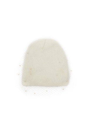 模特儿示范图 - 点击放大 - JENNIFER BEHR - Faux Pearl Voilette Knit Beret