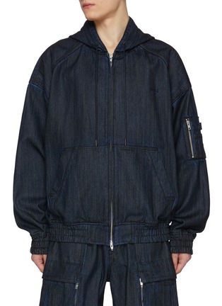 首图 - 点击放大 - JUUN.J - Oversized Oil Treatment Denim Hoodie