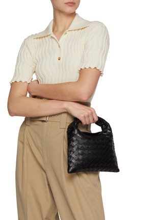 正面 -点击放大 - BOTTEGA VENETA - Mini Hop Intrecciato Leather Crossbody Bag