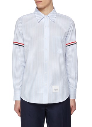 首图 - 点击放大 - THOM BROWNE - University Stripe RWB Armband Cotton Shirt