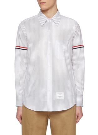 首图 - 点击放大 - THOM BROWNE - University Stripe RWB Armband Cotton Shirt