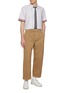 模特儿示范图 - 点击放大 - THOM BROWNE - RWB Piping Sleeve Cotton Oxford Shirt