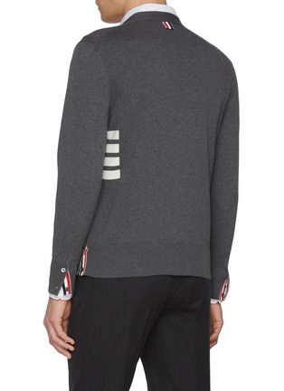 背面 - 点击放大 - THOM BROWNE - Four Bar Cotton Cardigan