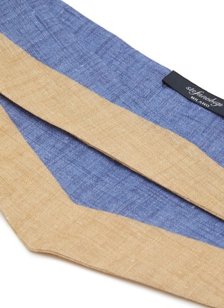 细节 - 点击放大 - STEFANOBIGI MILANO - Bi-Colour Linen Triangle Scarf