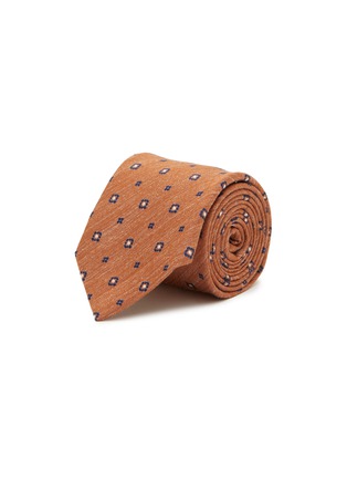 首图 - 点击放大 - STEFANOBIGI MILANO - Floral Rhombic Linen Silk Tie