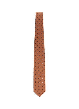 模特儿示范图 - 点击放大 - STEFANOBIGI MILANO - Floral Rhombic Linen Silk Tie