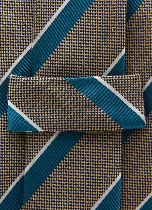 细节 - 点击放大 - STEFANOBIGI MILANO - Striped Silk Linen Tie