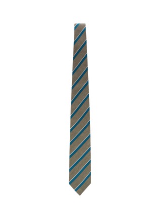 模特儿示范图 - 点击放大 - STEFANOBIGI MILANO - Striped Silk Linen Tie