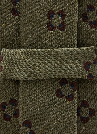 细节 - 点击放大 - STEFANOBIGI MILANO - Floral Silk Linen Tie