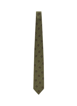 模特儿示范图 - 点击放大 - STEFANOBIGI MILANO - Floral Silk Linen Tie