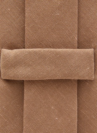 细节 - 点击放大 - STEFANOBIGI MILANO - Drap Harringnone Wool Linen Tie