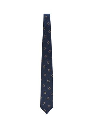 模特儿示范图 - 点击放大 - STEFANOBIGI MILANO - Floral Silk Linen Tie