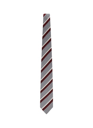 模特儿示范图 - 点击放大 - STEFANOBIGI MILANO - Pin Striped Silk Linen Tie