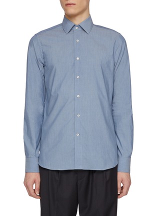 首图 - 点击放大 - CANALI - Point Collar Cotton Shirt