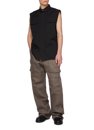 模特儿示范图 - 点击放大 - RICK OWENS - Stefan Linen Cargo Pants