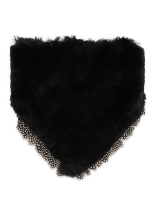 首图 - 点击放大 - LANE’S - Swann Mink Fur Mix Feathers Triangle Scarf