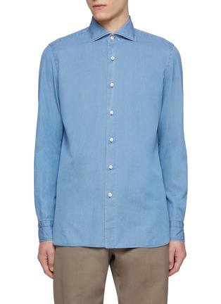 首图 - 点击放大 - LUIGI BORRELLI - NAPOLI - Rio Spread Collar Denim Shirt