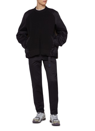 模特儿示范图 - 点击放大 - SACAI - 拼接罗纹针织衫