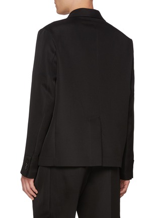 背面 - 点击放大 - SACAI - Shirt Collar Double Breasted Silk Cotton Blazer