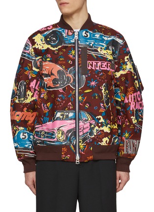 首图 - 点击放大 - SACAI - Tropical Car Race Print Cotton Bomber Jacket