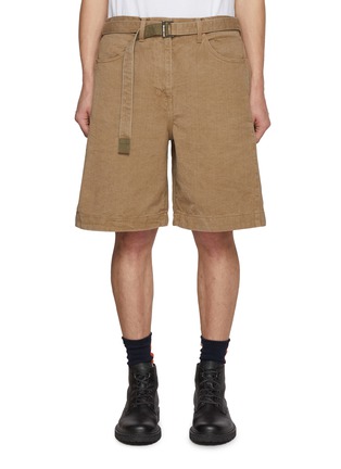 首图 - 点击放大 - SACAI - Belted Light Wash Denim Shorts