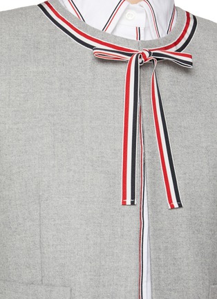  - THOM BROWNE - 三条纹系带羊毛夹克