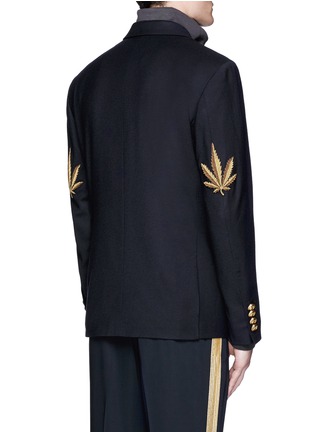 背面 - 点击放大 - Palm Angels - 棕榈叶装饰金色钮扣羊毛西服外套