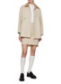 模特儿示范图 - 点击放大 - THOM BROWNE - 灯芯绒领口纽扣外套