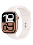 Detail View - 点击放大 - APPLE - Apple Watch Series 10 GPS — Rose Gold Aluminium Case 46mm/Light Blush Sport Band M/L