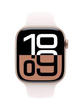 Main View - 点击放大 - APPLE - Apple Watch Series 10 GPS — Rose Gold Aluminium Case 46mm/Light Blush Sport Band M/L