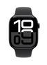 Main View - 点击放大 - APPLE - Apple Watch Series 10 GPS — Jet Black Aluminium Case 46mm/Black Sport Band M/L