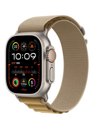 Detail View - 点击放大 - APPLE - Apple Watch Ultra 2 GPS + Cellular — Nautral Titanium Case 49mm/Tan Alpine Medium Loop