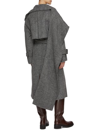 背面 - 点击放大 - MO&CO. - Belted Scarf Collar Coat