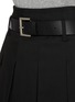  - MO&CO. - Raw Hem Belted Pleated Skirt