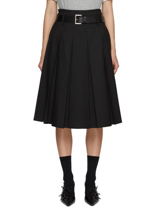 首图 - 点击放大 - MO&CO. - Raw Hem Belted Pleated Skirt