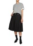 模特儿示范图 - 点击放大 - MO&CO. - Raw Hem Belted Pleated Skirt