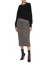 模特儿示范图 - 点击放大 - MO&CO. - Embroidered Crewneck Wool Cashmere Sweater