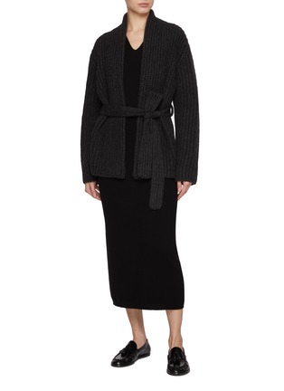 模特儿示范图 - 点击放大 - THE ROW - Isotani Cashmere Silk Cardigan