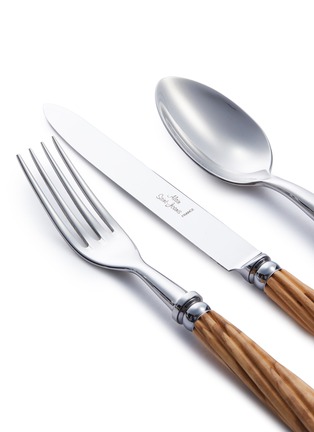 Detail View - 点击放大 - ALAIN SAINT JOANIS - Montana Stainless Steel Cutlery Set of 4 — Olivewood