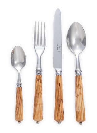 Main View - 点击放大 - ALAIN SAINT JOANIS - Montana Stainless Steel Cutlery Set of 4 — Olivewood