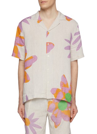 首图 - 点击放大 - FRESCOBOL CARIOCA - X John Booth Capsule Roberto Foral Print Linen Shirt